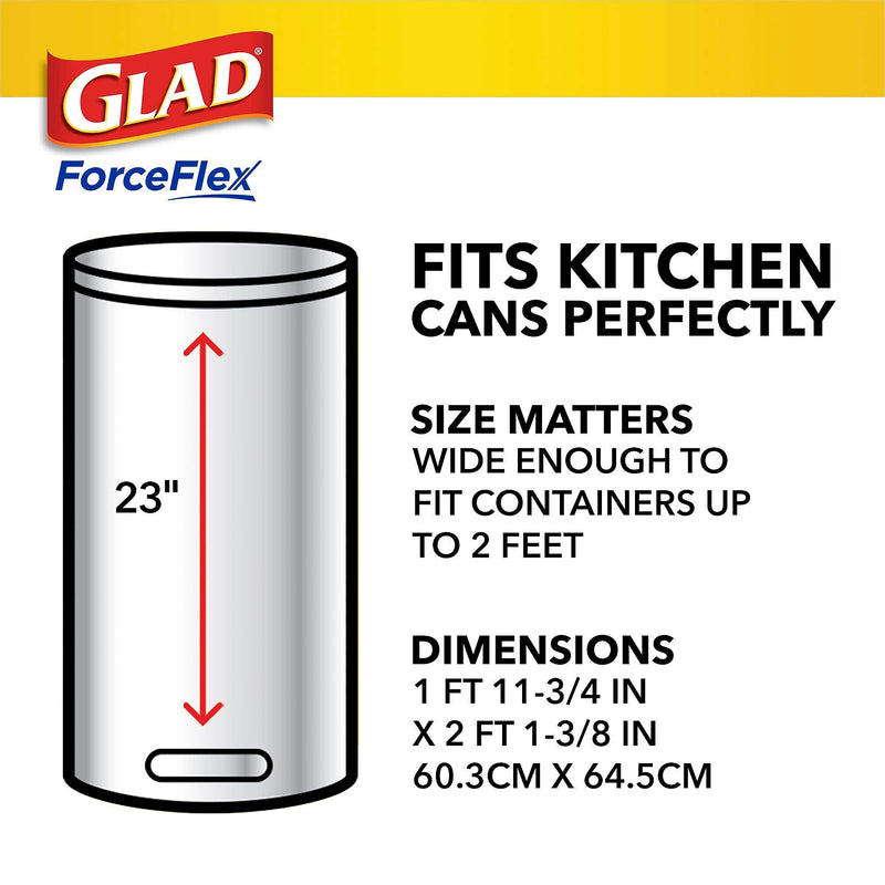Glad ForceFlex Tall Kitchen Drawstring Trash Bags, 13 Gallon, Gain Lavender with Febreze Freshness, 80 Count (78533)