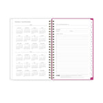 Planning Calendar KV Magenta Blooms PP 8.5x11 RY26 Wkly/Mthly Safety Wirebound -