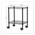 Alera® Compact Rolling File Cart, 15.25w x 12.38d x 21h, Black