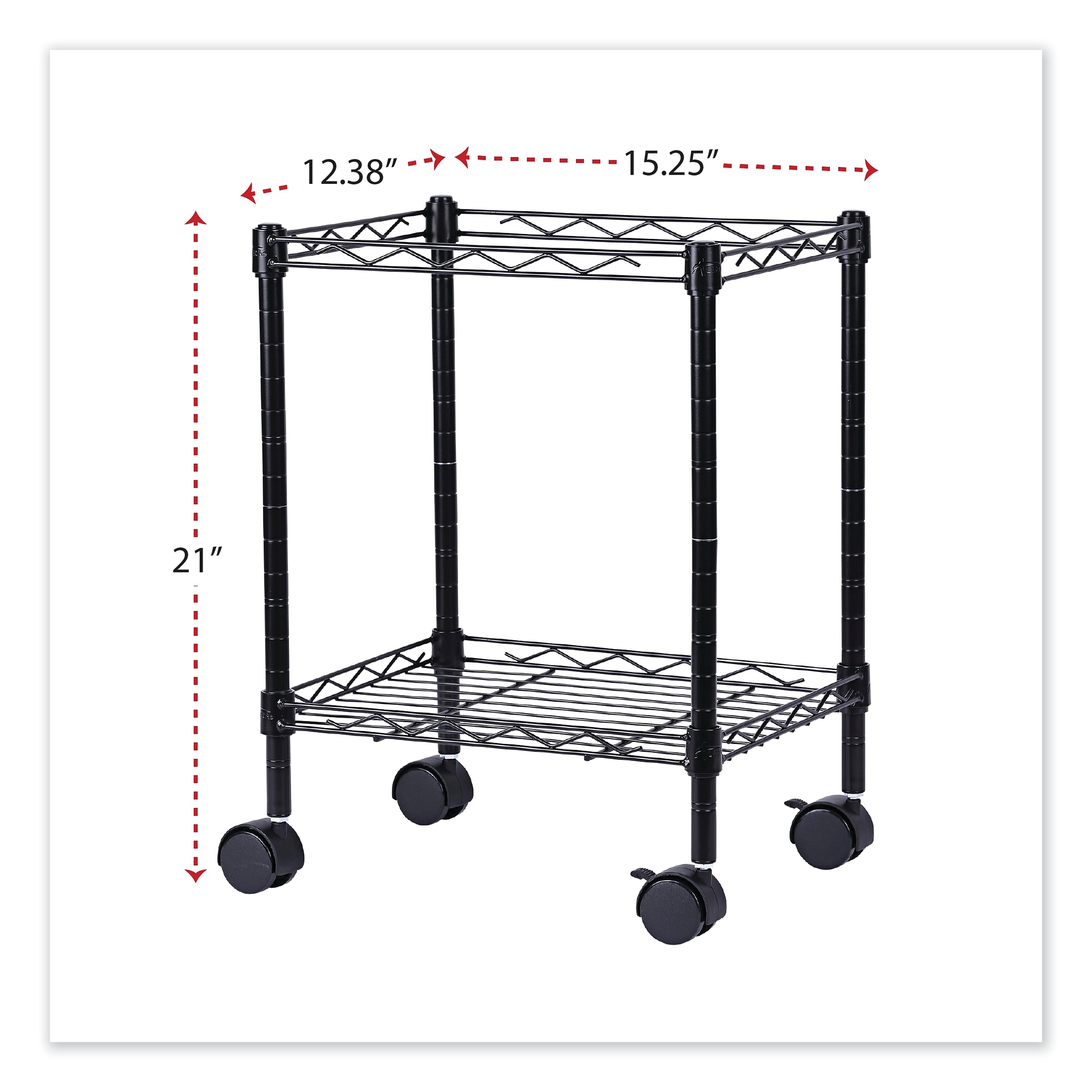 Alera® Compact Rolling File Cart, 15.25w x 12.38d x 21h, Black