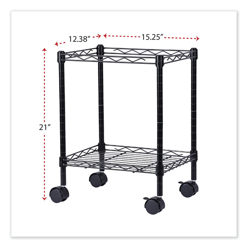 Alera® Compact Rolling File Cart, 15.25w x 12.38d x 21h, Black