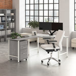 Bush Business Furniture Hustle 60"W L Shaped Computer Desk with 3 Drawer Mobile File Cabinet, Platinum Gray (HUS006PG)