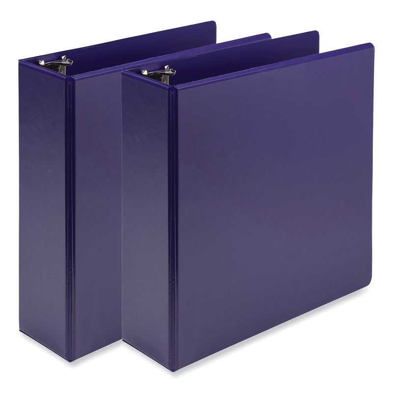 Samsill Earth's Choice 3" 3-Ring View Binders, Purple, 2/Pack (SAMU86808)