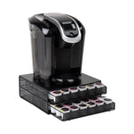 Mind Reader Plastic Coffee Pod Organizer with 2 Drawers, 72 Pod Capacity, Black (DBMTRAY-BLK)