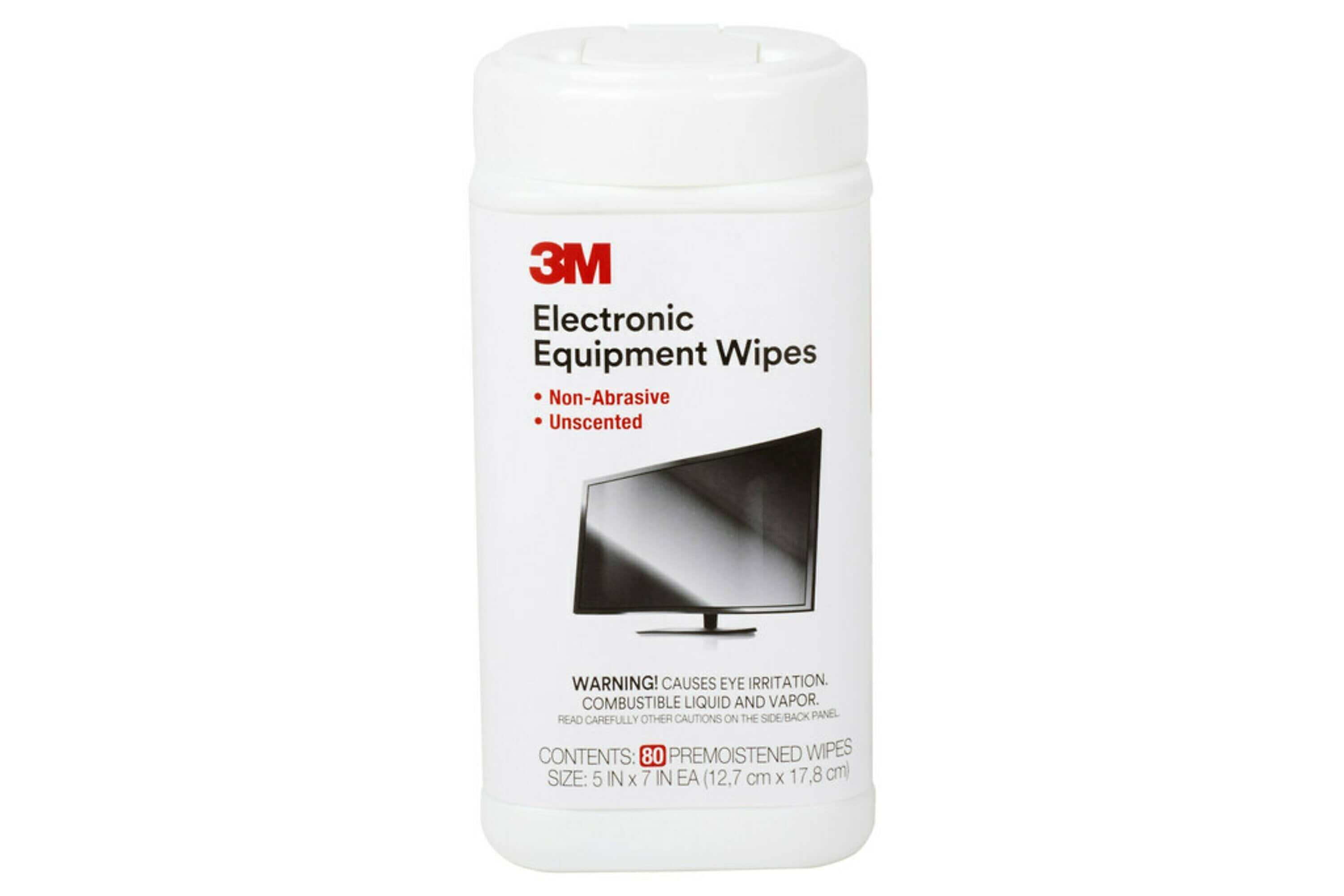 3M Electronic Equipment Cleaning Wipes, Unscented, Non-abrasive, Safe For Most Surfaces, 80 Wipes (CL610)