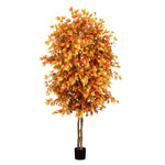 Nearly Natural 8' Autumn Ficus Artificial Fall Tree (T4767)
