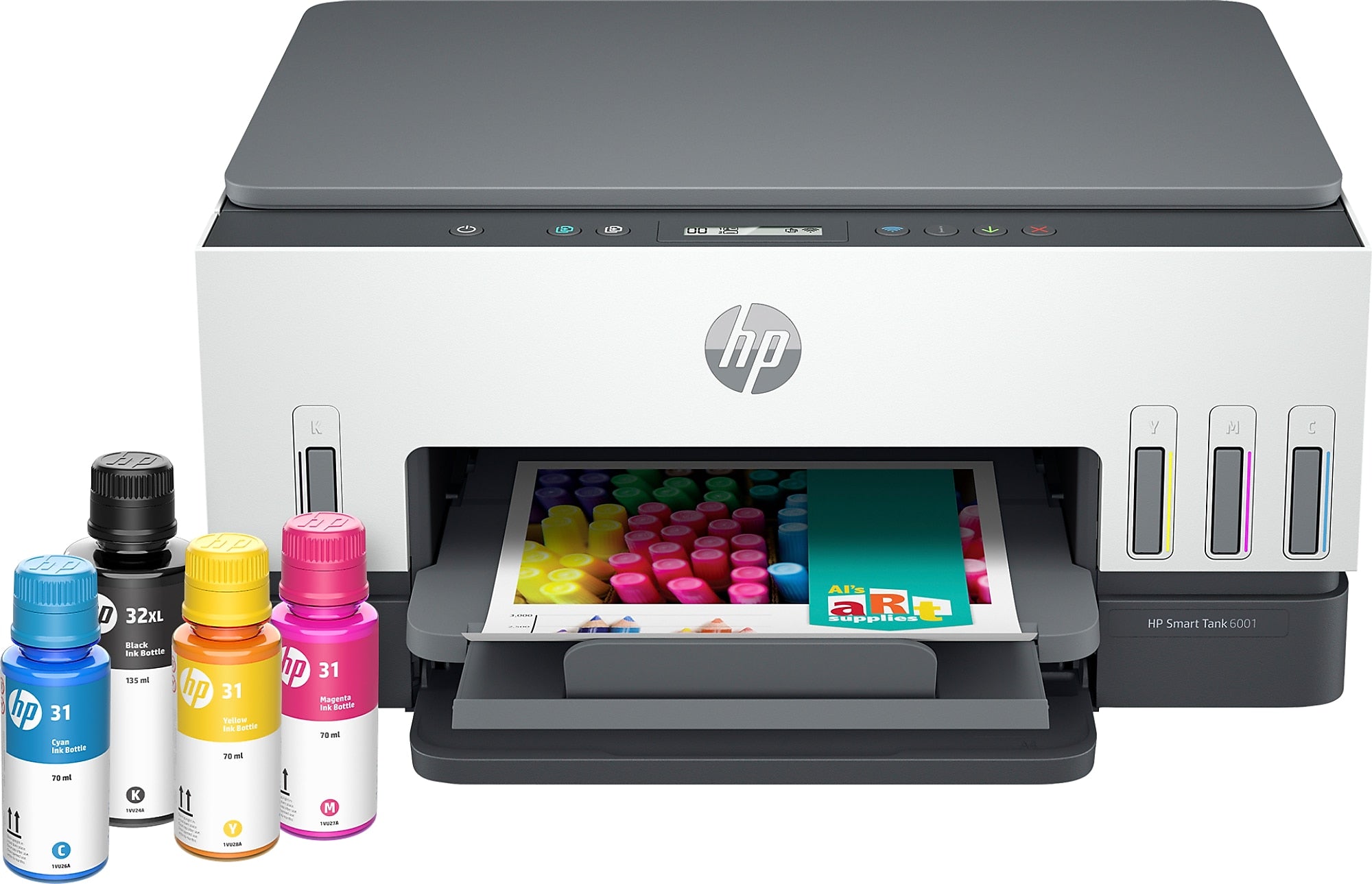 HP Smart Tank 6001 Wireless All-in-One Color Ink Tank Printer Scanner Copier, 2 years ink included (2H0B9A)