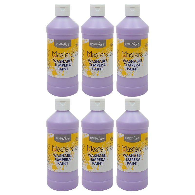 Handy Art Little Masters Washable Pastel Tempera Paint, Light Purple, 16 oz., 6/Bundle (RPC211738-6)