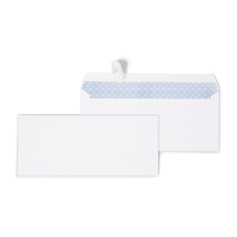 Staples Tear-Resistant EasyClose Security Tinted #10 Business Envelopes, 4 1/8" x 9 1/2", White, 100/Box (21573)