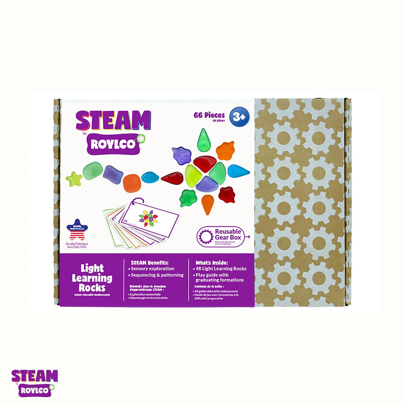 STEAM by Roylco Light Learning Rocks & Play Guide, 49 Pieces/Set (R-20301)