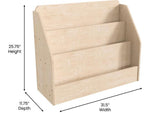 Flash Furniture Bright Beginnings 3-Section Book Display Unit, 25.75"H x 31.5"W x 11.75"D, Brown (MK-KE24299-GG)
