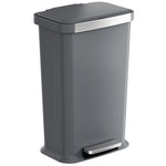 iTouchless SoftStep Plastic Step Trash Can, 13.2 Gallon, Gray (PL13GGP)