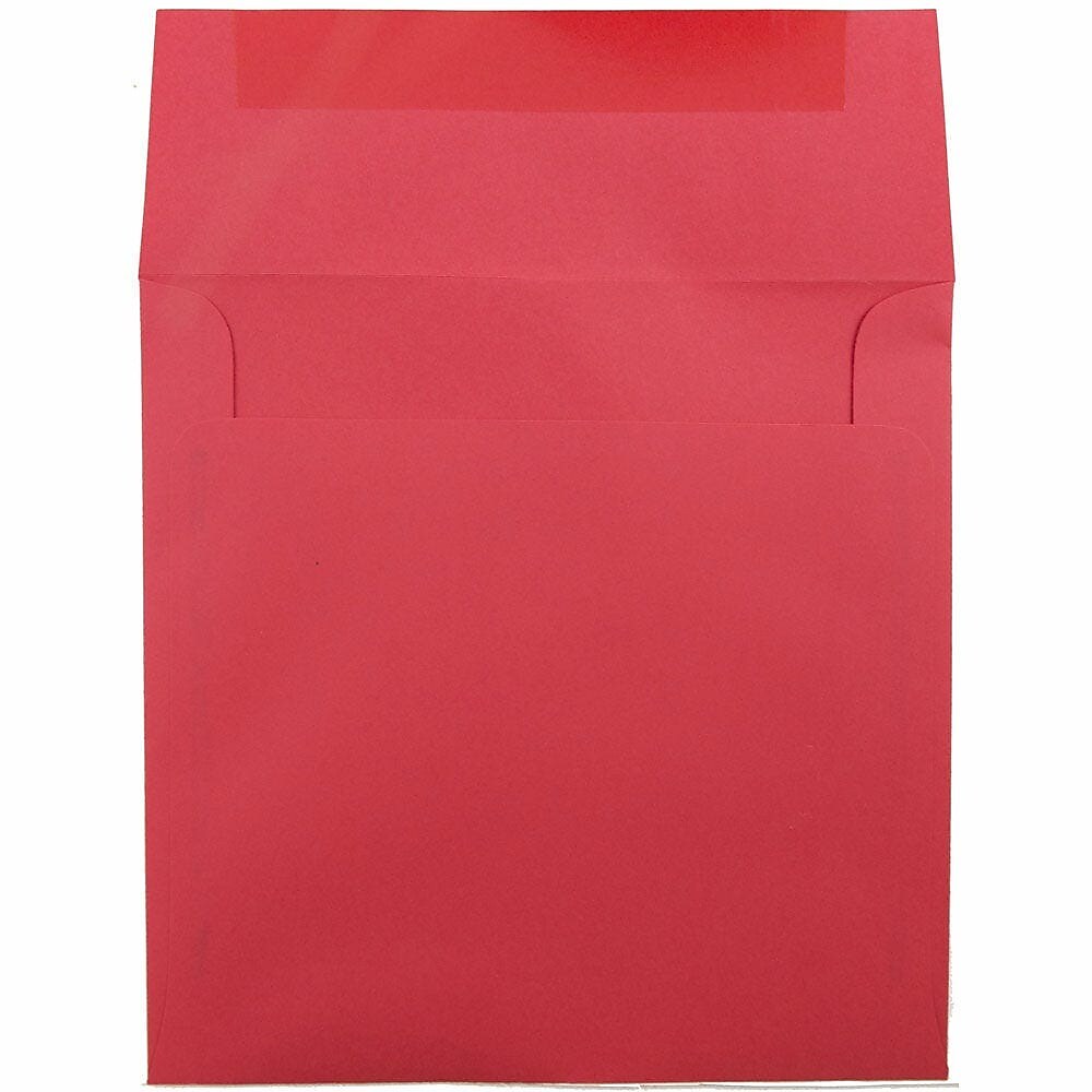 JAM Paper Invitation Envelope 8 1/2" x 8 1/2", Red, 100/Pack (2794374d)