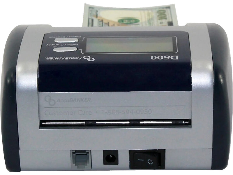 AccuBANKER Automatic Counterfeit Bill and Value Detector, Blue/Gray (D500)