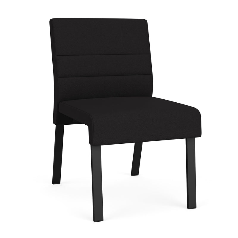 Lesro Waterfall Fabric Guest Chair, Armless, Open House Black/Black (WF1102.SBK-01OHBK)