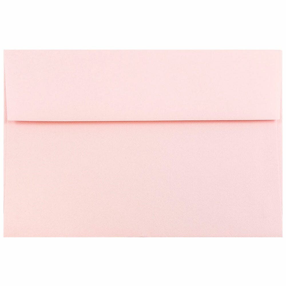 JAM Paper A8 Booklet Envelope 5 1/2" x 8 1/8", Baby Pink, 100/Pack (155629d)