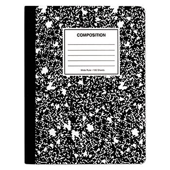 TOPS Composition Notebooks, 7.5" x 9.75", Wide Ruled, 100 Sheets, Black (SSS11445WM)