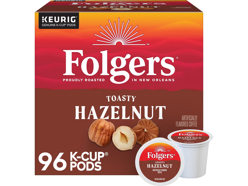 Folgers Toasty Hazelnut Coffee Keurig K-Cup Pods, Medium Roast, 96/Box (6109CT)