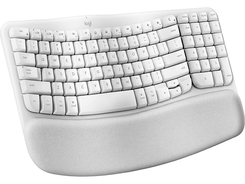 Logitech Wave Keys Wireless Ergonomic Keyboard, White (920-012402)