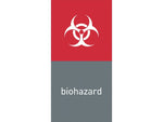 simplehuman Biohazard Magnetic Sorting Label, 8" x 4", Red/Gray, 2/Pack (KT1177)