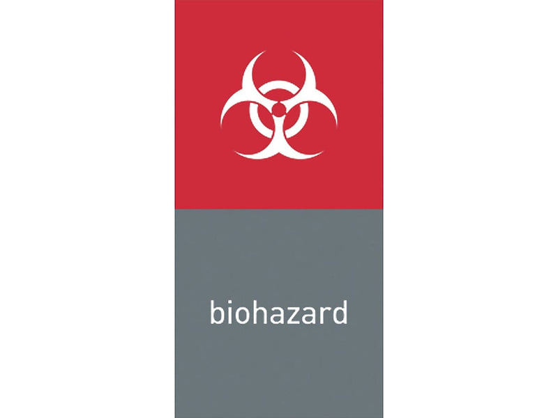 simplehuman Biohazard Magnetic Sorting Label, 8" x 4", Red/Gray, 2/Pack (KT1177)