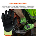 Ergodyne ProFlex 7041 Hi-Vis Nitrile-Coated Cut-Resistant Gloves, ANSI A4, Wet Grip, Lime, XL, 144 Pairs (17825)
