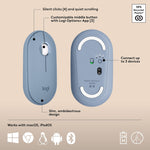 Logitech Pebble 2 Wireless Keyboard and Optical Mouse Combo, Tonal Blue (920-012202)