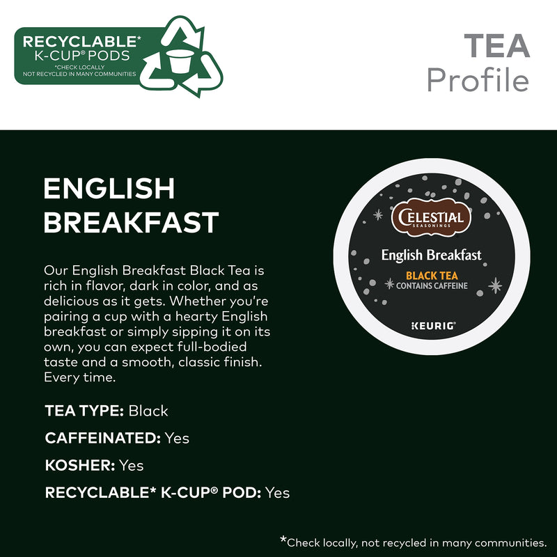 Celestial Seasonings Breakfast Blend Black Tea, Keurig® K-Cup® Pods, 96/Carton (14731)