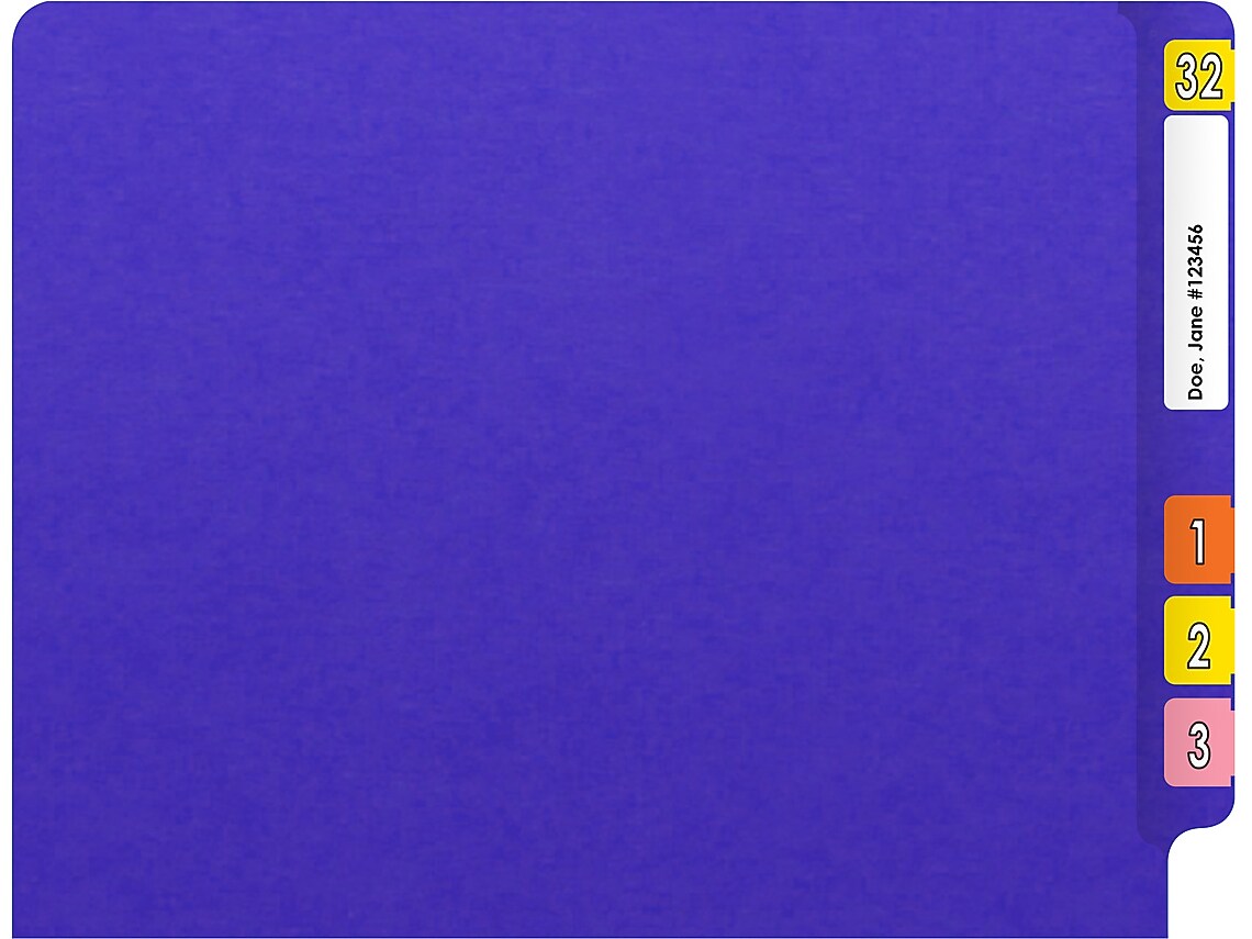 Medical Arts Press Heavy Duty End Tab File Folder, Straight-Cut, Letter Size, Purple, 40/Box (S-09461-PUR)