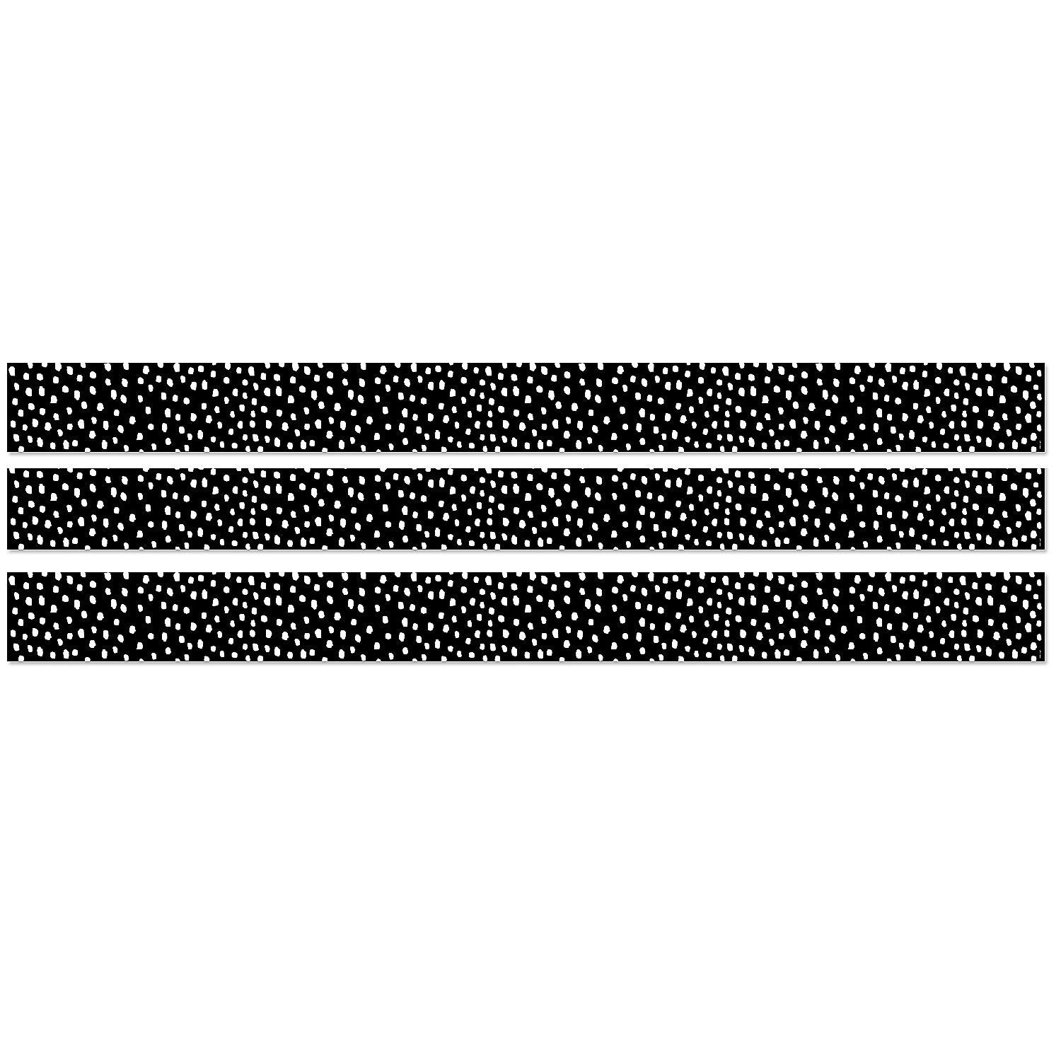 Creative Teaching Press® Straight Border, 3" x 144', Messy Dots on Black (CTP10452-3)