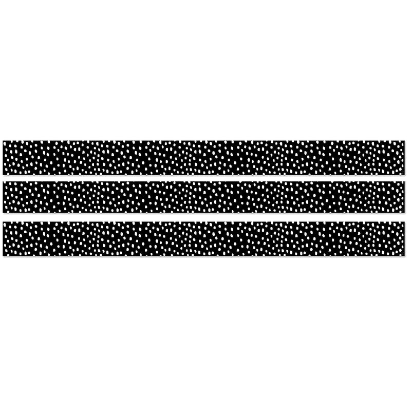 Creative Teaching Press® Straight Border, 3" x 144', Messy Dots on Black (CTP10452-3)