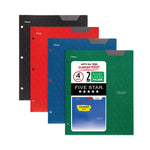 Five Star® Two-Pocket Stay-Put Plastic Folder, 11 x 8.5, Assorted, 4/Pack