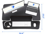 FlexiSpot M7 Series 35"W Manual Rectangular Adjustable Standing Desk Converter, Black (M7-E-35B)
