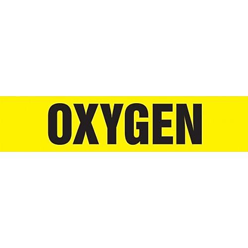 Accuform Self-Stick Pipe Marker, OXYGEN, 3/4" to 1-1/4", Black/Yellow (RPK551SSA)