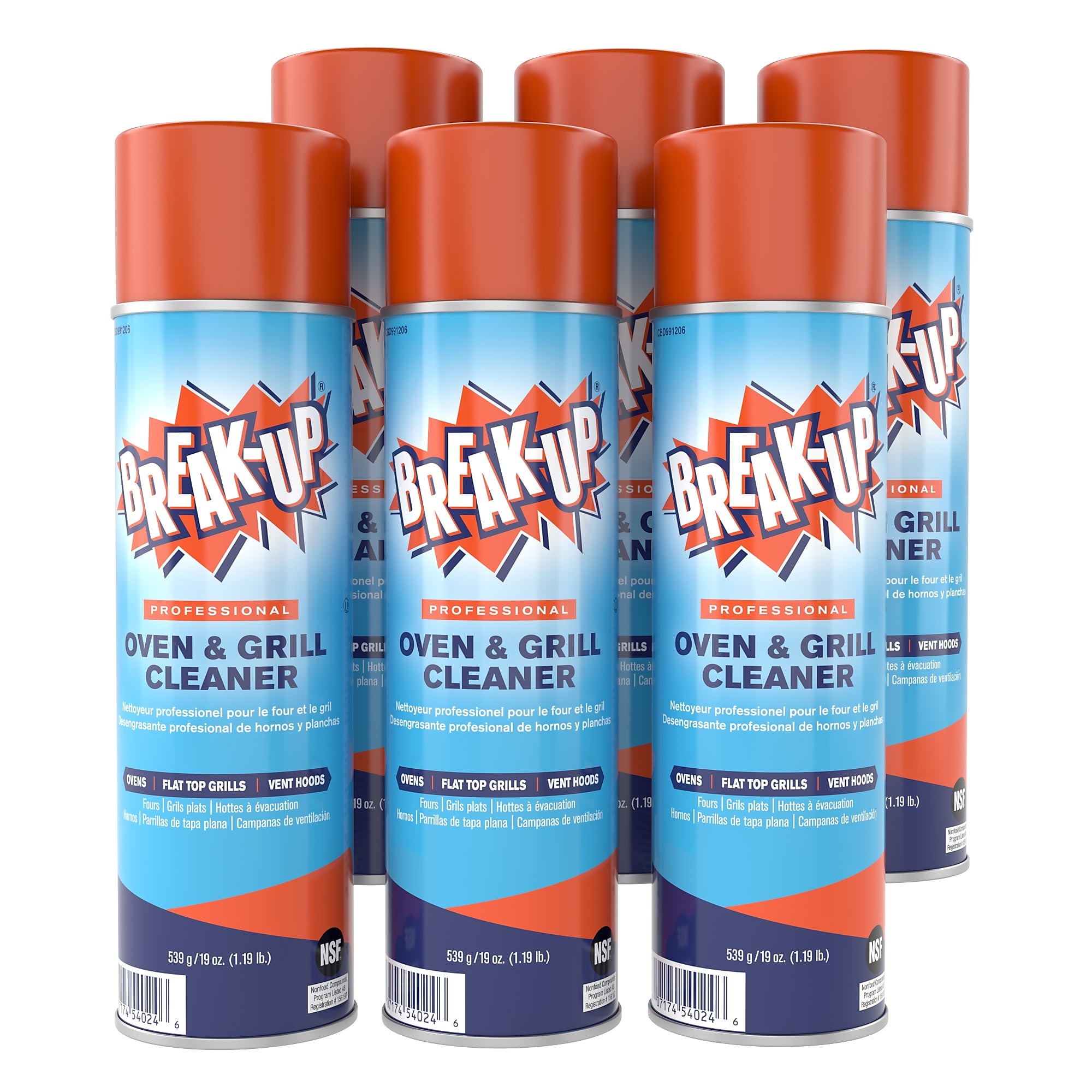 Break-Up Professional Kitchen & Oven Cleaner, 19 oz., 6/Carton (CBD991206)