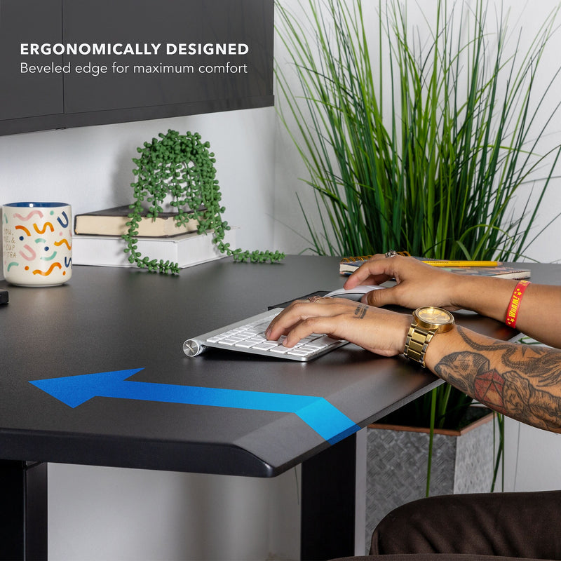 Mount-It! Dual Motor 60"W Electric Adjustable Standing Desk, Black (MI-18121)