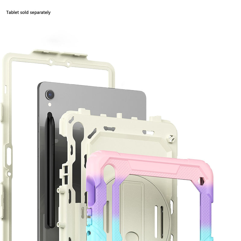 SaharaCase Raider Series Heavy Duty Case with Hand Strap for Galaxy Tab S10 FE /S9/S9 FE, Sunset Sorbet (TB00464)