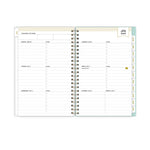 2025-2026 Day Designer for Blue Sky Secret Garden Mint 5" x 8" Academic Year Weekly & Monthly Planner, Plastic Cover
