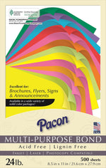 Pacon Kaleidoscope Multipurpose Colored Paper, Hyper Pink, 8 1/2" x 11", 500 Sheets/Rm (PAC102206)
