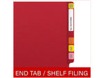 Medical Arts Press Reinforced End Tab File Folder, Straight Cut, Letter-Size, Red, 250/Carton (S-01602-RED-B)