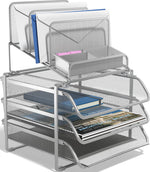 TRU RED™ All-In-One 10-Compartment Wire Mesh Compartment Storage, Silver (TR57531)