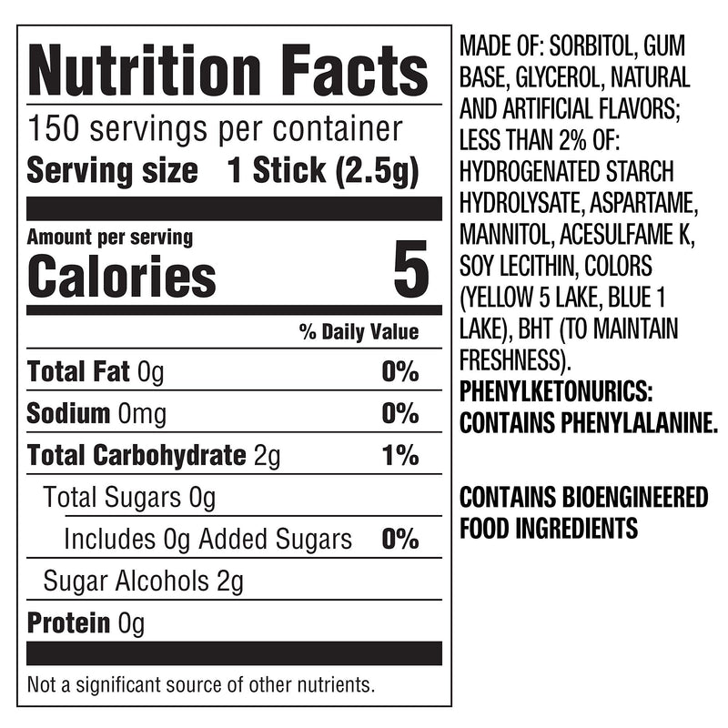 5 Gum Sugar Free Spearmint Rain Gum, 15 Pieces/Pack, 10 Packs/Box (WMW51404)