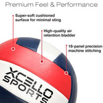 Xcello Sports Volleyballs with Pump, Navy/Silver and Navy/Red, 6/Pack (XS-VB-6-ASST-2)
