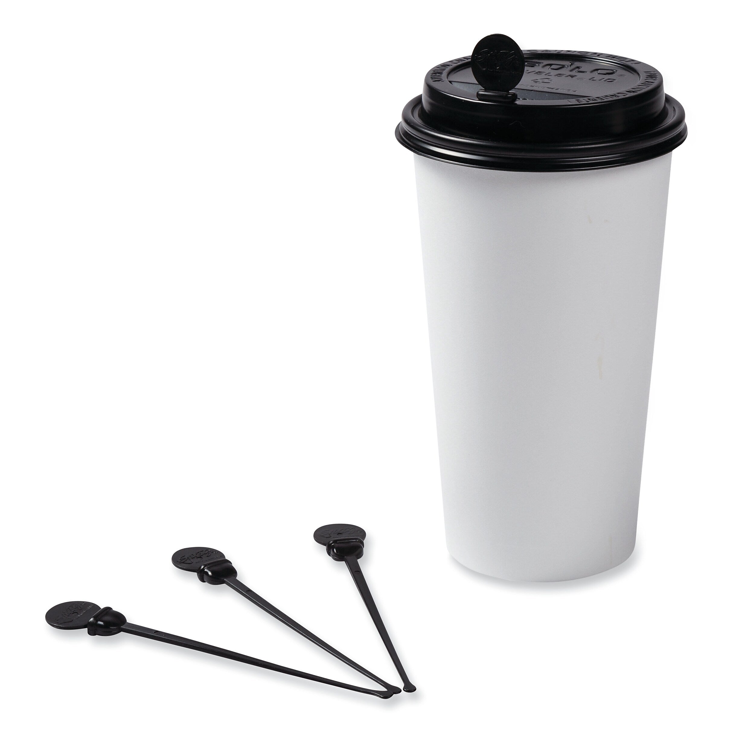AmerCareRoyal Beverage Plugs, 4.75", Black 2,000/Carton