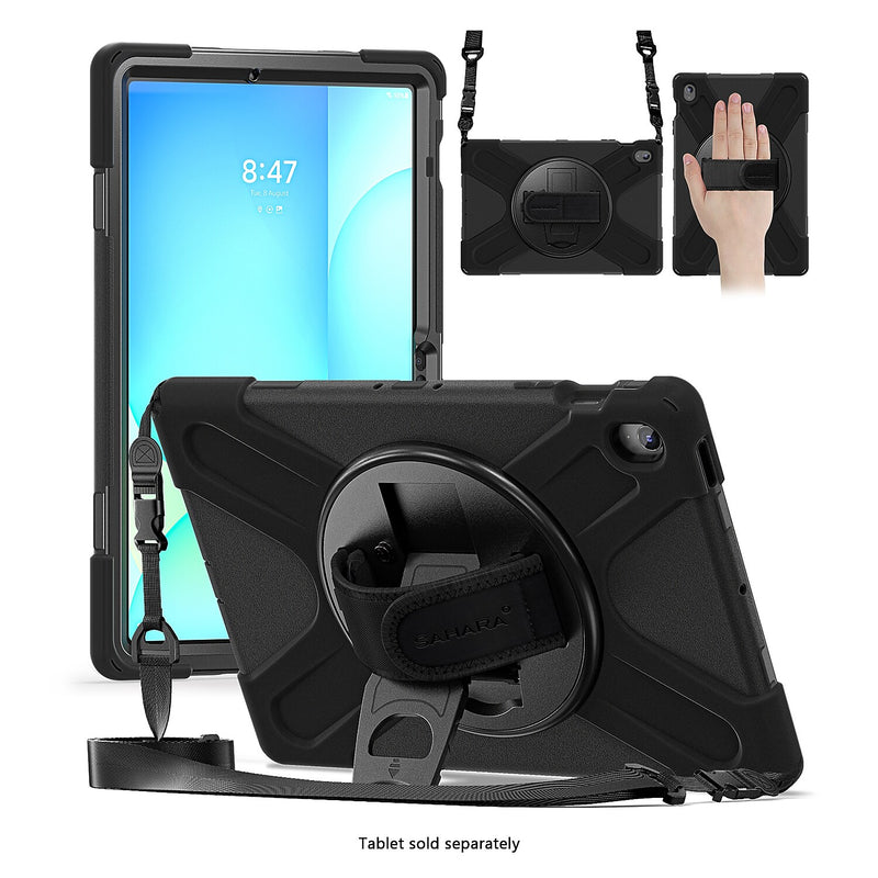 SaharaCase Raider X Series TPU 13.1" Heavy Duty Hand Strap Case for Galaxy Tab S10 FE+, Black (TB00473)