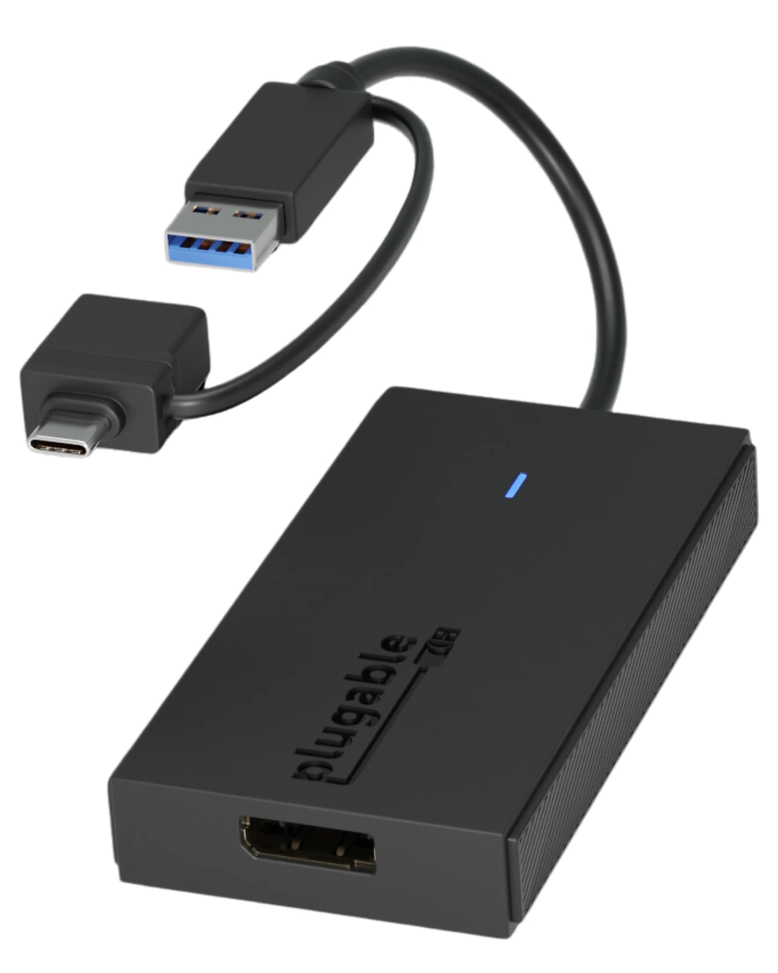Plugable USB 3.0/USB-C to DisplayPort Adapter, Black (UGA-DP-S)