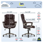 Serta Garret Ergonomic Bonded Leather Swivel Executive Chair, Biscuit Brown (CHR200090)