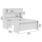 Bush Business Furniture Studio C 72"W U Shaped Desk with Hutch and Mobile File Cabinet, Natural Elm (STC003NESU)