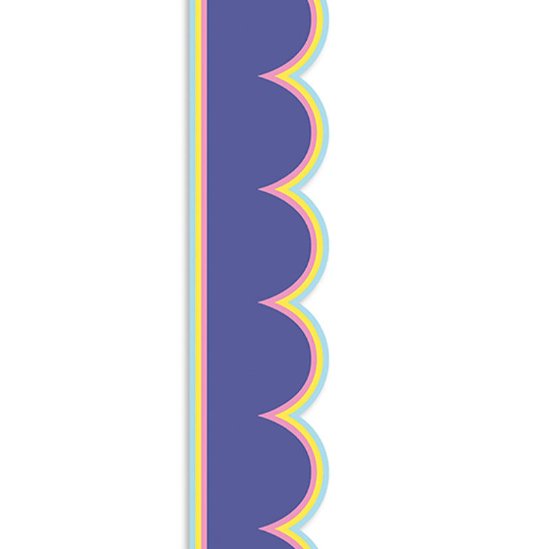 Carson Dellosa Education We Stick Together Scalloped Bulletin Board Borders, 3" x 3', Pop of Purple, 6/Bundle (CD-108519-6)
