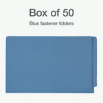 Pendaflex Fastener Folders End Tab File Folder, Straight Cut, Legal Size, PaperStock, Blue, 50/Box(1007058)